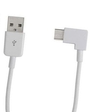 Haakse Micro USB type C - USB kabel wit 3 meter