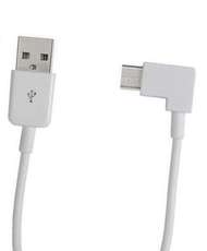Haakse Micro USB type C - USB kabel wit 1 meter