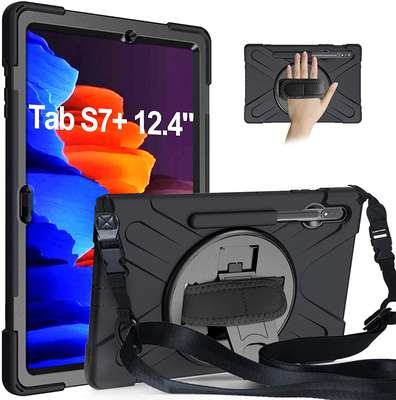 Rugged grip rotatie cover Samsung Galaxy Tab S7+ en S8+ 12.4 (T970/976/X800/X806)