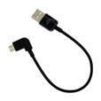 Haakse iPad Micro USB - USB kabel zwart 0,2 meter