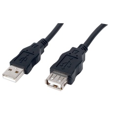 USB - USB verlengkabel zwart 2 meter