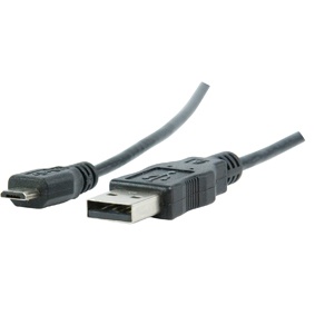 USB - Micro USB Kabel zwart 5 meter