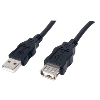 USB - USB verlengkabel zwart 3 meter